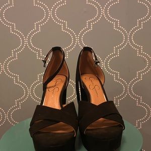 Black platform heels